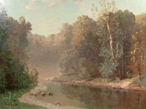 Konstanty Mackiewicz (1894 - 1985), Landscape with a river