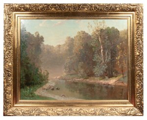 Konstanty Mackiewicz (1894 - 1985), Landscape with a river