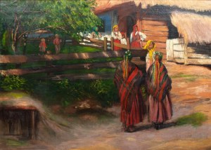 Circle by Włodzimierz Tetmajer, In front of a cottage in Bronowice, circa 1920.