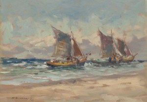 Eugeniusz Dzierżencki (1905-1990), Fishermen by the boats