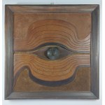 Leather relief "Vertical Gaze," 1985 Tadeusz Kobak