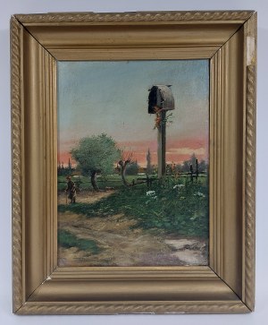 Roadside cross in a village near Krakow, early 20th century.