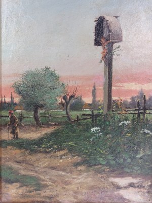 Roadside cross in a village near Krakow, early 20th century.