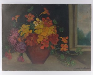 Flowers in a vase, Janina Bobinska-Paszkowska, 20th century.
