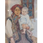 Alexander Augustynowicz, Hutsul woman with child, 1930.