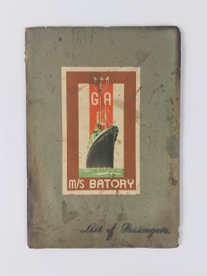 GAL. M/S Batory. List of Passengers. 1939 r.