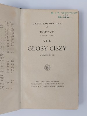 Marya Konopnicka, Voices of Silence, 1914?