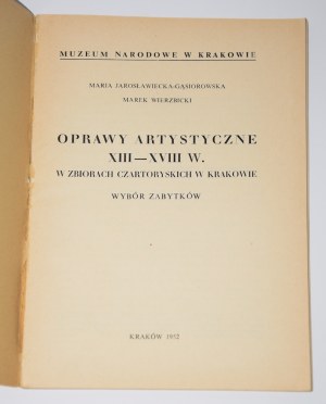 Artistic bindings of the 13th-18th centuries in the Czartoryski collection in Cracow.