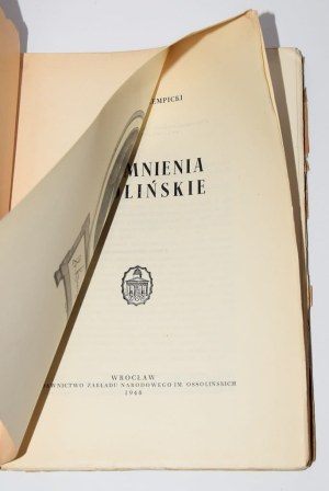 ŁEMPICKI Stanisław - Memoirs of Ossoline. Wrocław 1948.