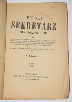 ZAWADZKI M. A. [KRUMŁOWSKI Konstanty] - Polish secretary for all. Warsaw 1928.