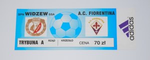 Ticket from the match: Widzew Lodz - AC Fiorentina. 25.08.1999. 2nd round of qualification for the UEFA Champions League.