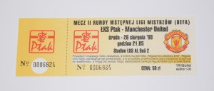 Ticket from the match: LKS Lodz - Manchester United. 26.08.1998. 2nd round of qualification for the UEFA Champions League.