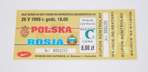 Ticket from the match: Poland - Russia 26.05.1998. friendly match.