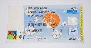 Ticket from the match: Japan - Jamaica. 26.06.1998 World Cup France 1998.