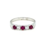 2.18G WHITE GOLD RING WITH DIAMONDS AND RUBIES - A3706