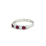 2.18G WHITE GOLD RING WITH DIAMONDS AND RUBIES - A3706