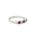 2.18G WHITE GOLD RING WITH DIAMONDS AND RUBIES - A3706