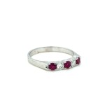2.18G WHITE GOLD RING WITH DIAMONDS AND RUBIES - A3706