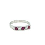2.18G WHITE GOLD RING WITH DIAMONDS AND RUBIES - A3706