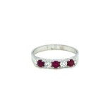 2.18G WHITE GOLD RING WITH DIAMONDS AND RUBIES - A3706