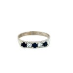 2.23 GR WHITE GOLD RING WITH DIAMONDS AND SAPPHIRES - A3703