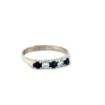 2.23 GR WHITE GOLD RING WITH DIAMONDS AND SAPPHIRES - A3703