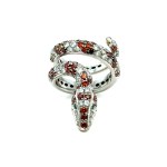 18K WHITE GOLD SNAKE RING WITH DIAMONDS - DN-RS