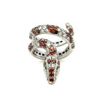 18K WHITE GOLD SNAKE RING WITH DIAMONDS - DN-RS