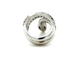 18K WHITE GOLD SNAKE RING WITH DIAMONDS - DN-RS