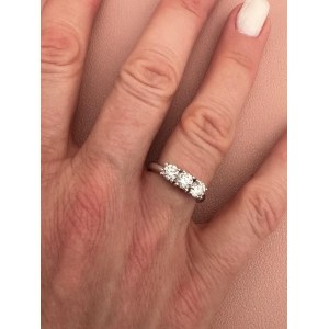 WHITE GOLD TRILOGY RING WITH LAB-GROWN DIAMONDS - TRIL LG4