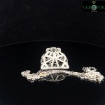 18K WHITE GOLD CHAIN WITH GOLD AND DIAMOND PENDANT