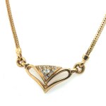 18K YELLOW GOLD NECKLACE 22.48 GR WITH DIAMONDS AND BRILLIANTS - DH-T102