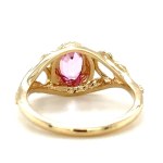 14K YELLOW GOLD RING 3.51 GR VINTAGE LAB GROWN PINK SAPPHIRE 0.75 CT - RNG40801