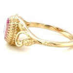 14K YELLOW GOLD RING 3.51 GR VINTAGE LAB GROWN PINK SAPPHIRE 0.75 CT - RNG40801
