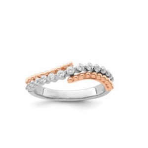 RING IN WHITE AND ROSE GOLD WITH DIAMONDS - 1027 NAT 18K