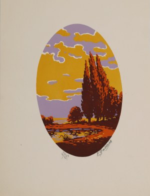 Emile GALLOIS (1882-1965), Landscape with Poplars, 1920s-30s.