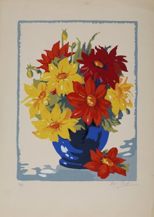 VAN ORT (19th / 20th century), Flowers in a vase, 1920s-30s.