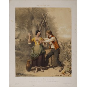 Adolphe LAFOSSE (1814-1879), Nie dotykaj mojej róży! (tyt.oryg. „Tu n’auras pas ma rose!” oraz to samo po angielsku i niemiecku), lata 50 XIX w.