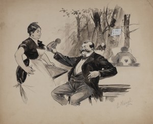 [Szczecin, Kadyny] Ludwig MANZEL (1858-1936), In a Szczecin beer garden, 19th/20th century.