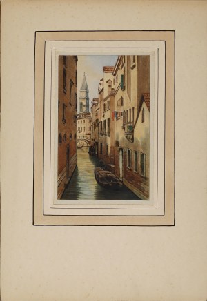 Adolf WISPEL (1836-1908), View of an alley in Venice. 19th/20th century.