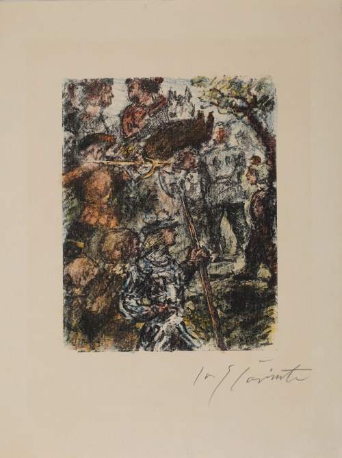 Lovis CORINTH (1858-1925), Strzał Wilhelma Tella do jabłka na głowie wojaka, 1925