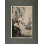 Paul Emile Felix RAISSIGUIER (1851-1932), A blonde comforts a brunette by pointing to a pair of lovebirds, 1920s.