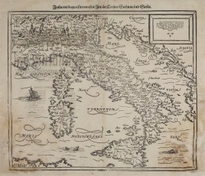 [Italy] Sebastian MÜNSTER (1488-1552), Map of Italy with Sicily, Sardinia and Corsica, ca. 1560