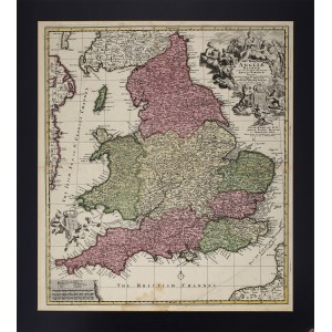 [Anglia] Nicolaas VISSCHER II (1649-1702), Mapa Anglii (tyt.oryg.: „Angliae Regnum”), Amsterdam 1683-1696