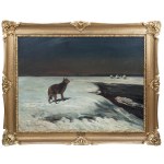 Alfred Wierusz-Kowalski (1849 Suwałki - 1915 Monachium), Wilk nocą, ok. 1910,