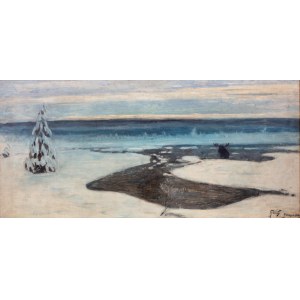 Julian Fałat (1853 Tuligłowy - 1929 Bystra), Zimowy wschód słońca na Polesiu, 1900 r.