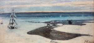 Julian Fałat (1853 Tuligłowy - 1929 Bystra), Winter sunrise in Polesia, 1900.
