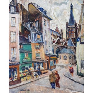Mela Muter (1876 Warszawa - 1967 Paryż), Kościół Saint Severin w Paryżu/ Rue Galande, Paris, ok. 1920 r.