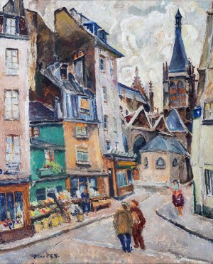 Mela Muter (1876 Warsaw - 1967 Paris), Saint Severin Church in Paris/ Rue Galande, Paris, circa 1920.