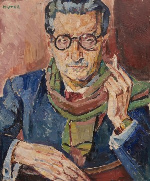 Mela Muter (1876 Warsaw - 1967 Paris), Portrait of a man with glasses, (Boleslaw Nawrocki?), 1960s.